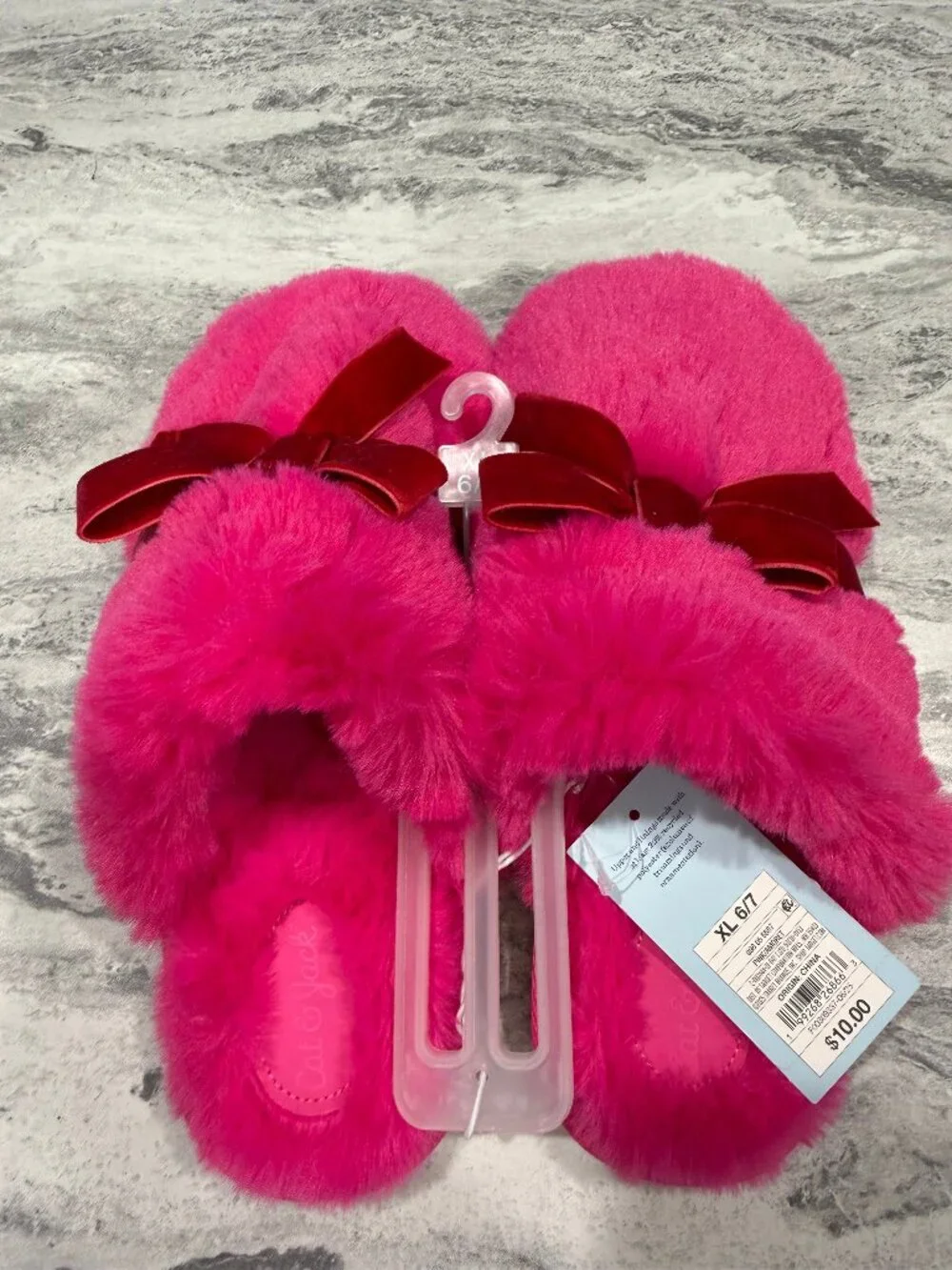 Kids' Amoret Plush Scuff Slippers - Cat & Jack™ Pink Girl Size XL(6/7)
